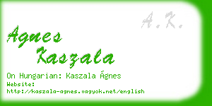 agnes kaszala business card