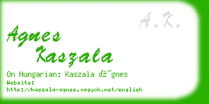 agnes kaszala business card
